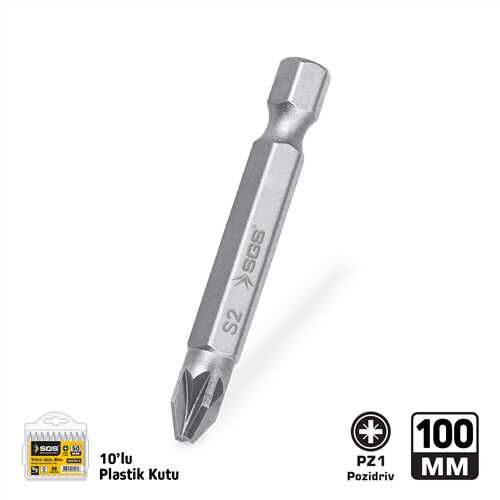POZİDRİV UÇLU BİTS S2 PZ1*100mm Sand-Pro Series