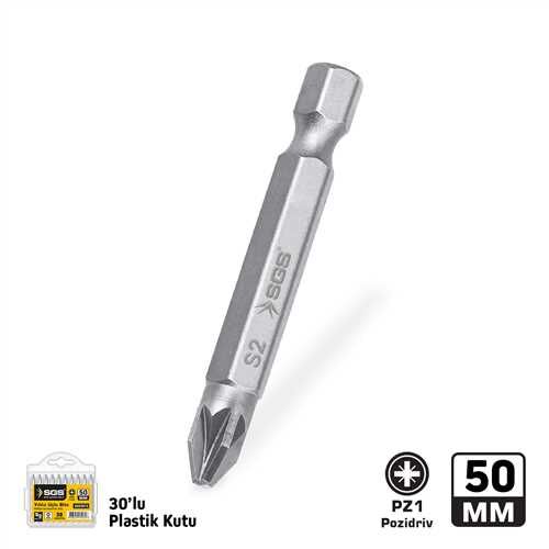 POZİDRİV UÇLU BİTS S2 PZ1*50mm Sand-Pro Series