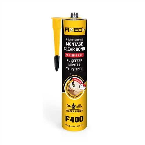 FIXED POLİÜRETAN ŞEFFAF MONTAJ YAPIŞTIRICI 400 GR