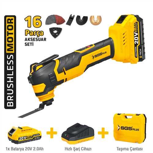 AKÜLÜ MULTI-TOOLS KESİCİ VE RASPALAMA MAKİNESİ 20V 1*2.0 Ah