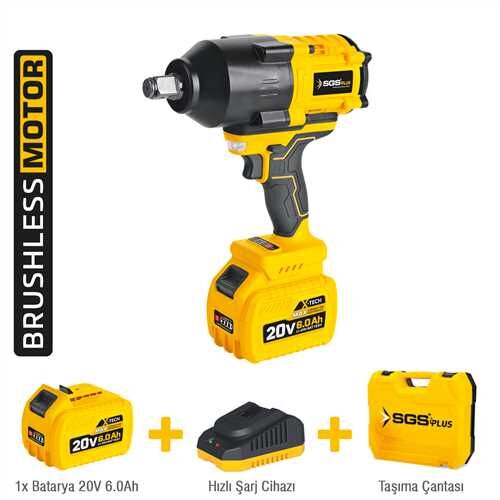 DARBELİ SOMUN SIKMA SETİ 1200 Nm Tork 3/4” 1*6.0 Ah (KÖMÜRSÜZ MOTOR)