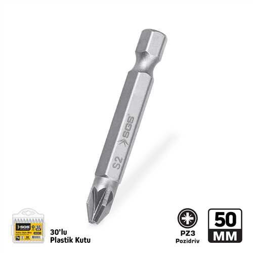 POZİDRİV UÇLU BİTS S2 PZ3*50mm Sand-Pro Series