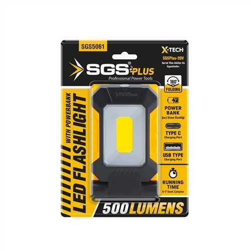 AKÜLÜ KATLANABİLİR LED FENER 20V 500 LÜMEN
