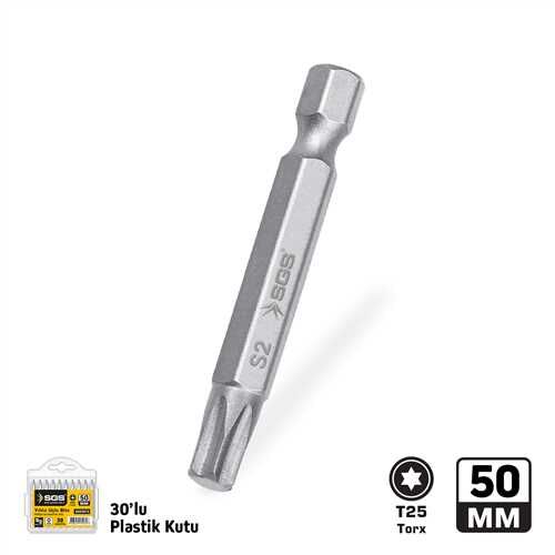 TORX UÇLU BİTS S2 T25 50mm Sand-Pro Series