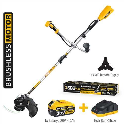 AKÜLÜ TIRPAN SETİ 20V 1*4.0 Ah (KÖMÜRSÜZ MOTOR)