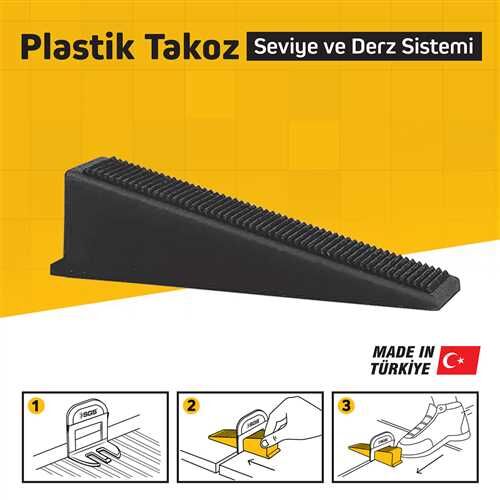 DERZ SEVİYE TESPİT KLİPS TAKOZU  (PK/100 ADET) SİYAH