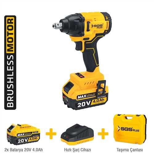DARBELİ SOMUN SIKMA SETİ 330 Nm Tork 20V 1/2” 2*4.0Ah (KÖMÜRSÜZ MOTOR)