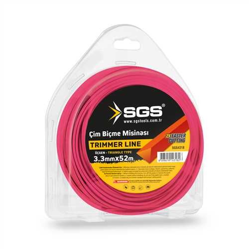 TIRPAN MİSİNASI 3.3 MM 52 MT ÜÇGEN (KIRMIZI)