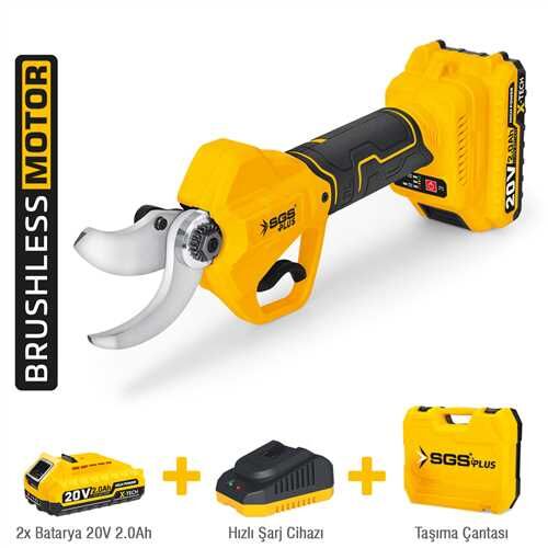 AKÜLÜ BAĞ BUDAMA MAKASI 20V 2*2.0 Ah (KÖMÜRSÜZ MOTOR)