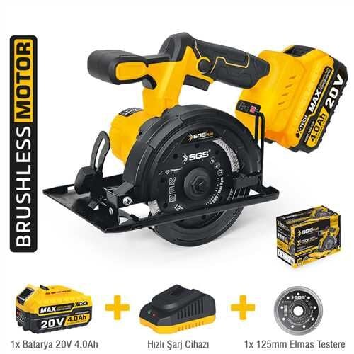 AKÜLÜ GRANİT&MERMER KESME MAKİNESİ SETİ 125 MM 1*4.0 Ah  (KÖMÜRSÜZ MOTOR)